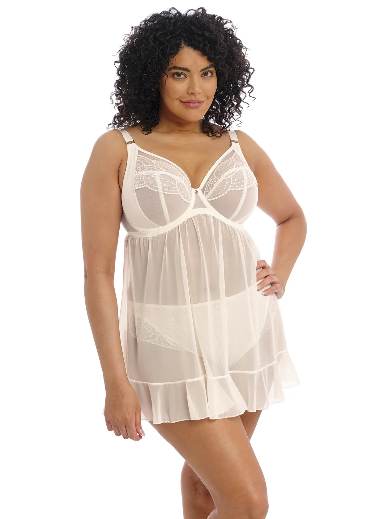 Elomi Priya Babydoll dress, Vanilla - Billede 3