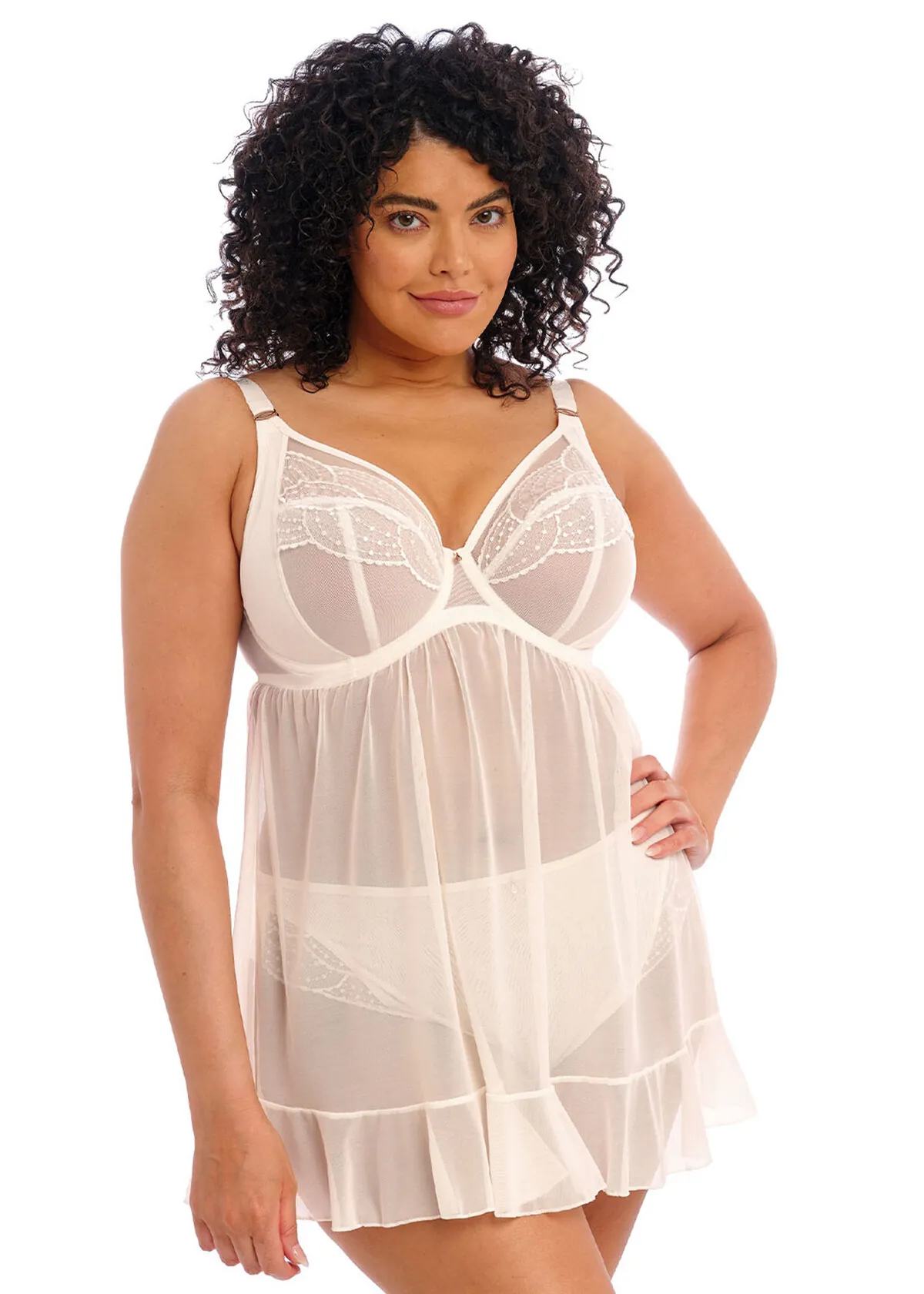 Elomi Priya Babydoll dress, Vanilla - Billede 2