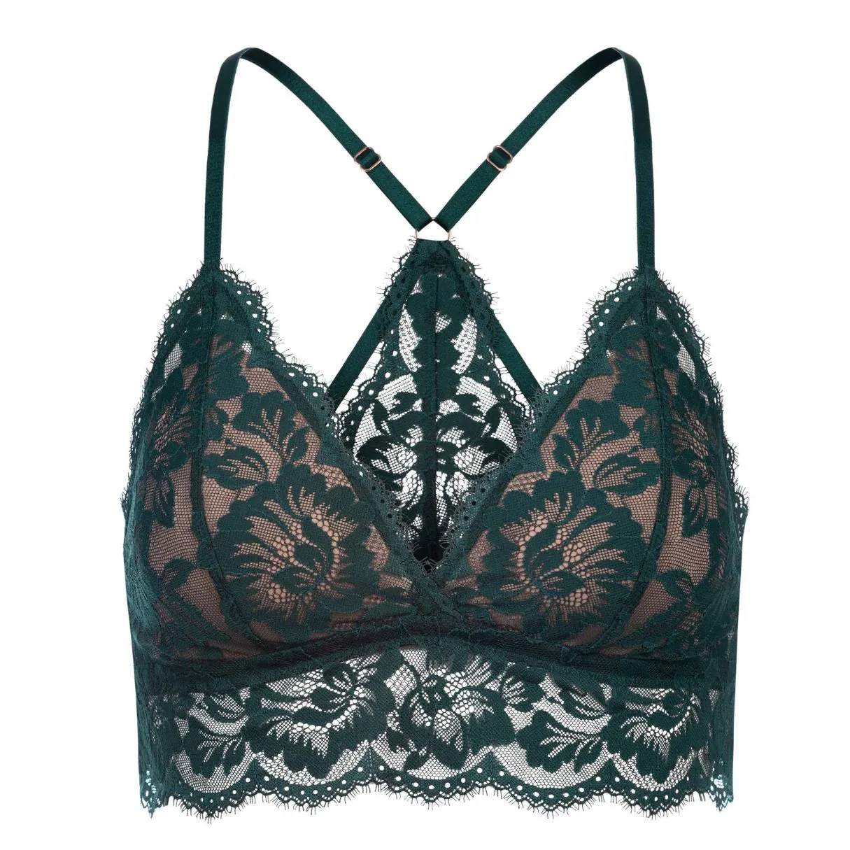Mey Poetry Classy Triangel BH, Green Leaves