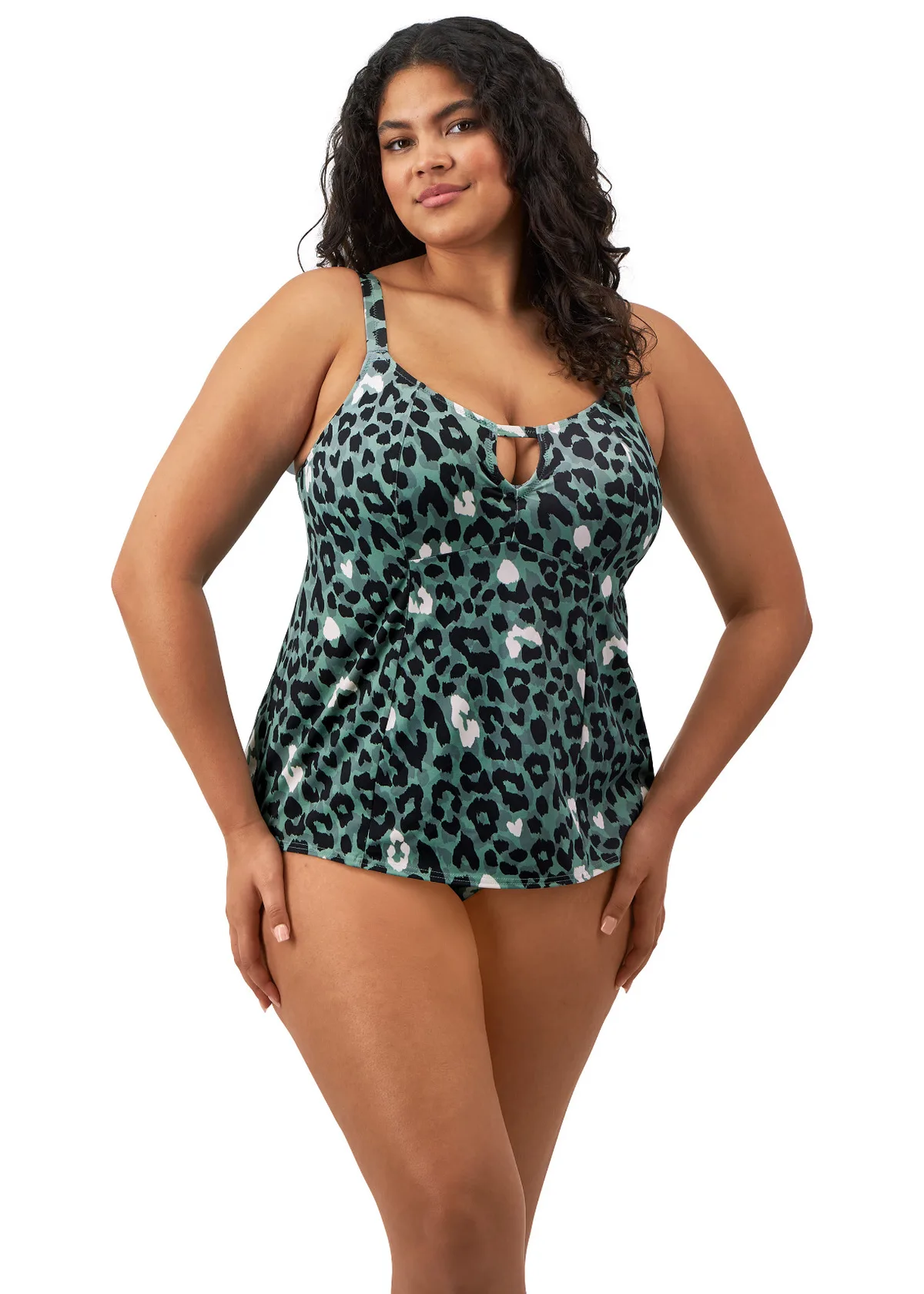 Elomi Jungle Bay Tankini top uden bøjle, Olive - Billede 3