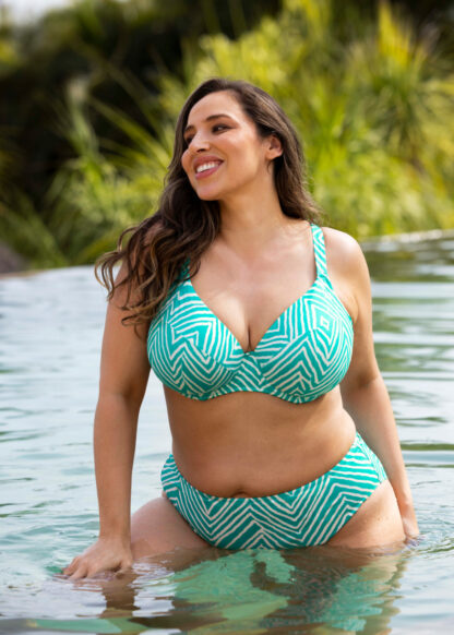 Fiji Falls Marine Mid Rise Bikini trusse, Marine - Image 6